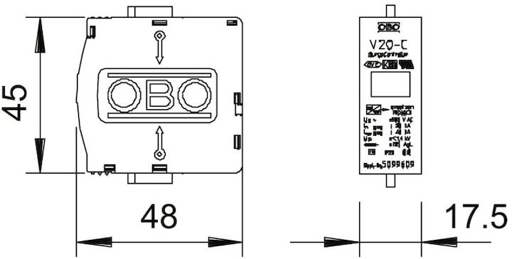 Produktbild OBO Bettermann OBO 20C/0280Überspannungsableiter