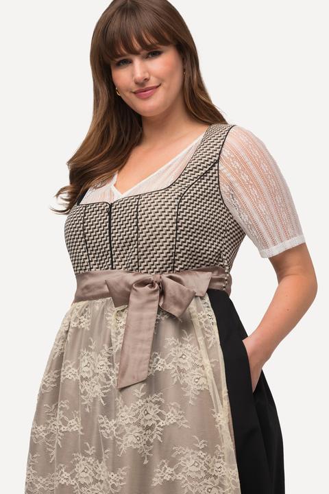 Actual product image Ulla Popken Layered Lace Apron Dirndl (44)