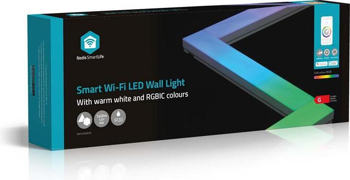 Image du produit Nedis SmartLife LED décoratives | Barre murale | Wi-Fi | RGBIC / Blanc chaud | Android™ / IOS (Blanc chaud, 14.40 cm, Intérieur)