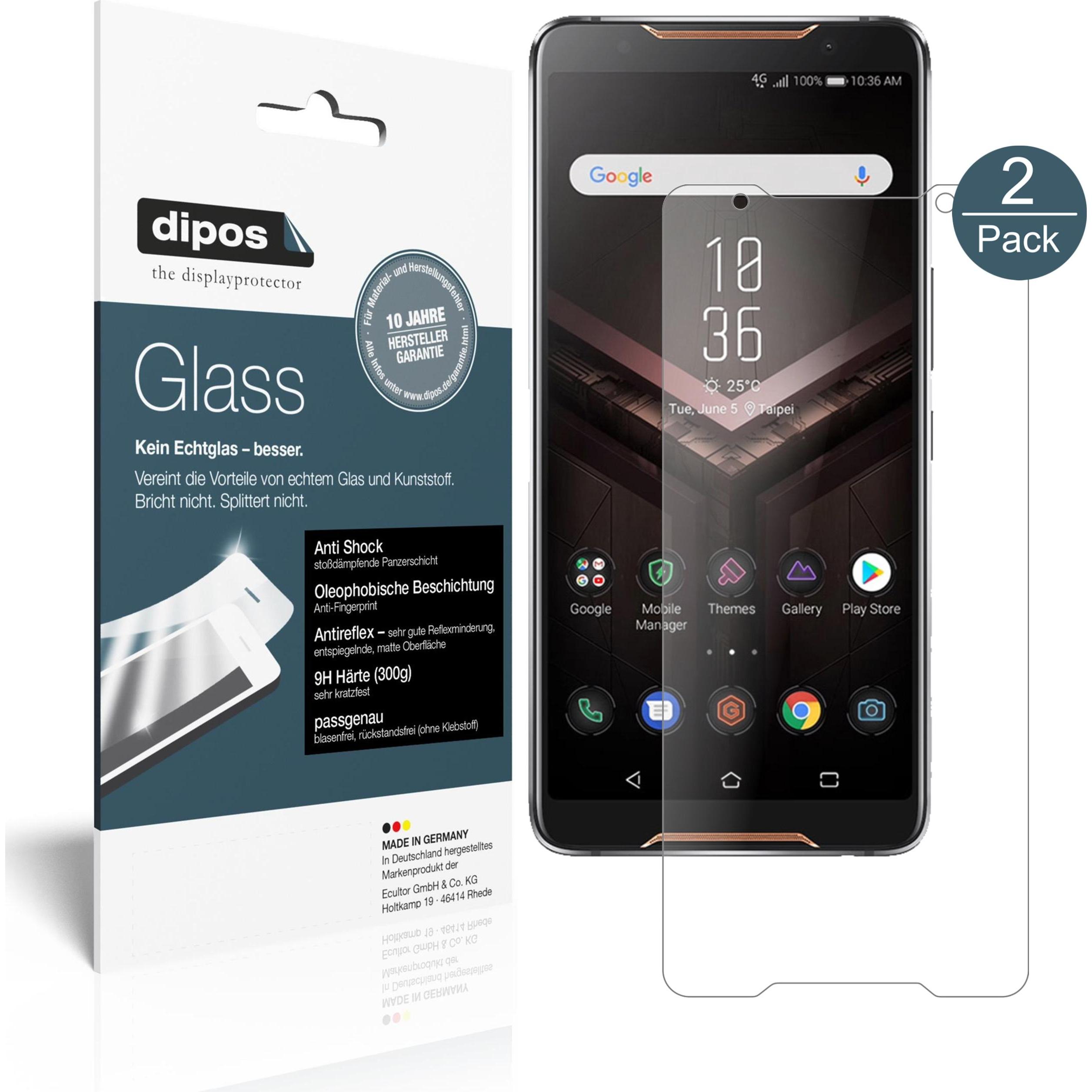 Dipos Displayschutz Anti-Shock (2 Stück, Asus ROG Phone), Smartphone Schutzfolie, Transparent