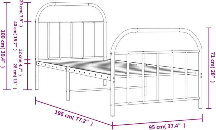 Image du produit vidaXL Bettgestell (90 x 190 cm)