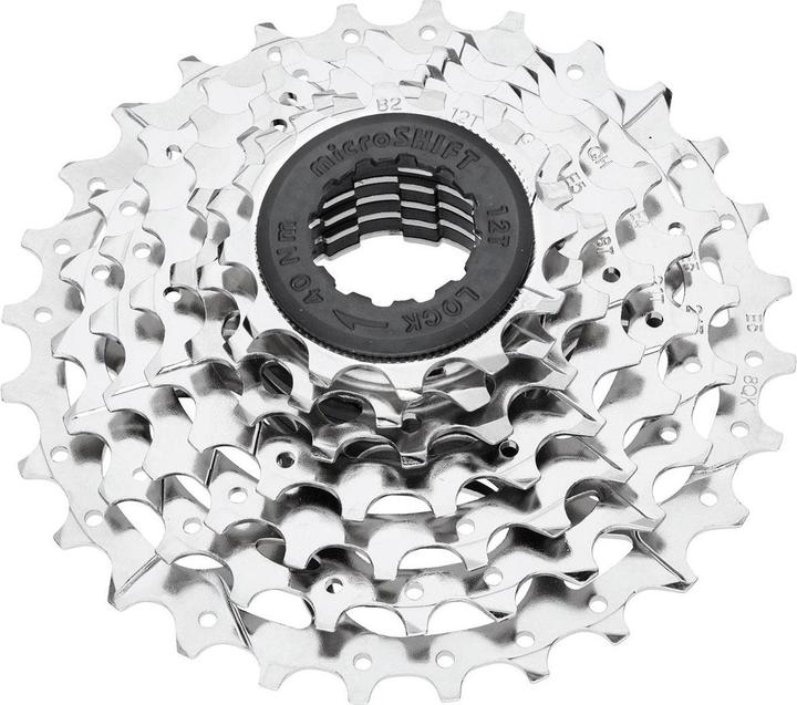 Actual product image Micro Shift Microshift Mezzo cassette, 7th order, steel, compatible with Shimano, 12-13-18-21-24-28, Nikiel (7-speed, 12-28)