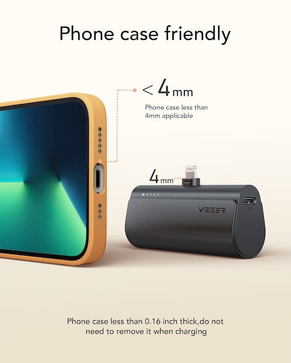 Productafbeelding Veger Plugon Powerbank Lightning - 5'000mAh (5000 mAh, 20 W, 18.50 Wh)