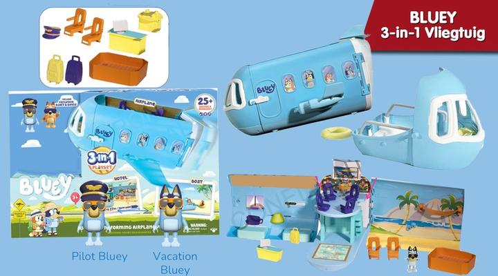 Image du produit Moose Bluey Set de transformation Holiday 3in1 avion-bateau-hôtel