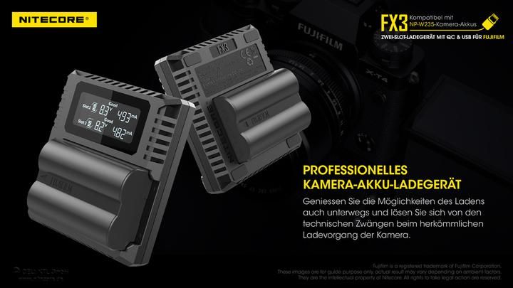 Image du produit Nitecore FX3 - für Fuji Cameras (Chargeur de batterie d'appareil photo)