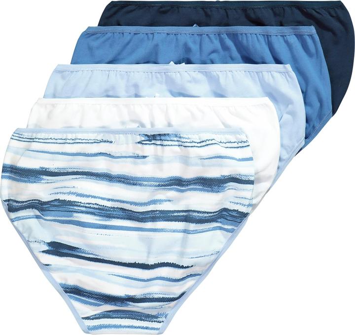 Produktbild Ulla Popken Midislips, 5er-Pack, Marmorstreifen/uni (68)