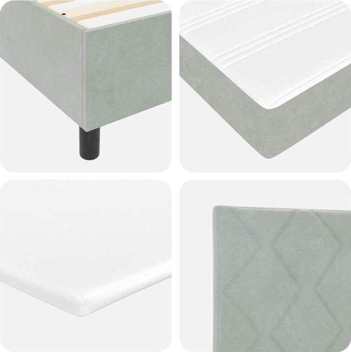 Image du produit VidaXL Lit boxspring avec matelas gris clair 140x200 cm velours (140 x 200)