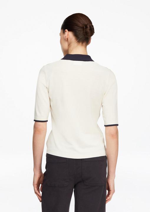Produktbild Comma Strickpullover Femininer Polo-Pullover mit Kontrastkragen (32)