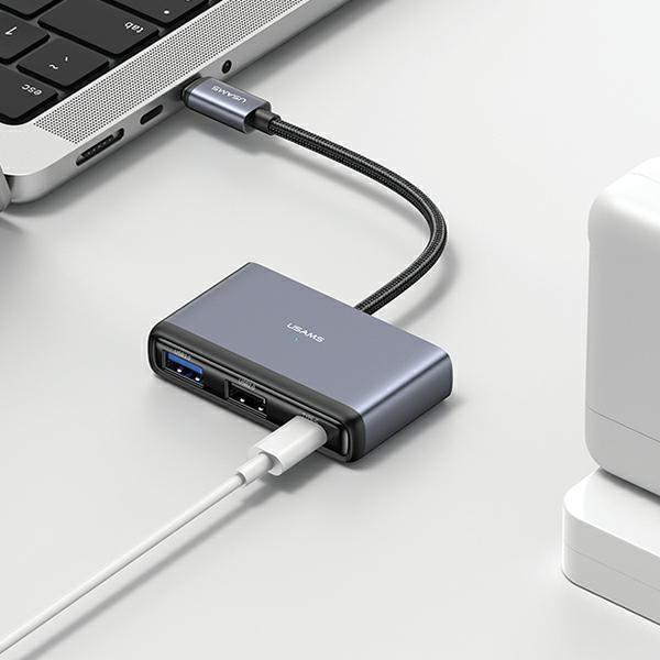 Produktbild Usams US-SJ627 4in1 Multifunctional Type-C HUB Type-C*1+USB3.0*1+USB 2.0*2 (USB-C, 4 Ports)