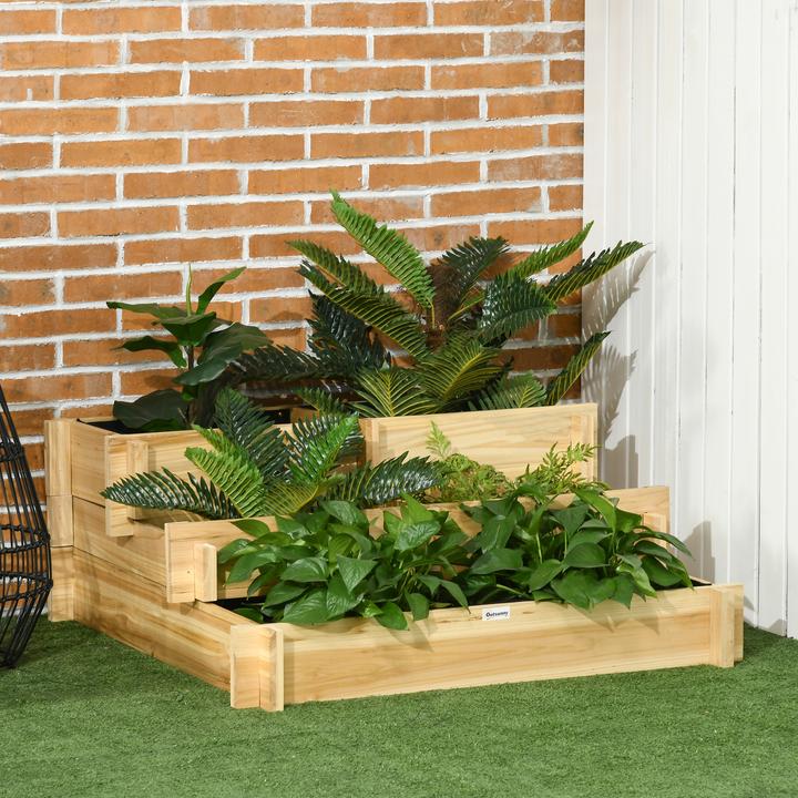 Produktbild Outsunny Stufenbeet mit Holzrahmen