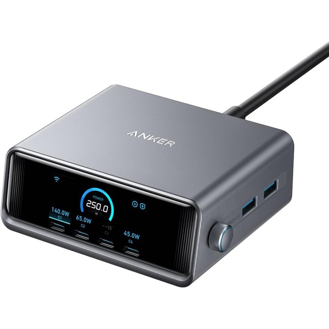 Anker Prime GaN Desktop Charger (250 W), USB Ladegerät, Schwarz