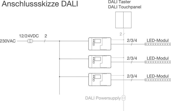 Actual product image Bilton BASIC DALI/Switch12-24VDC 240W IP20 4channel 2.5A/channel