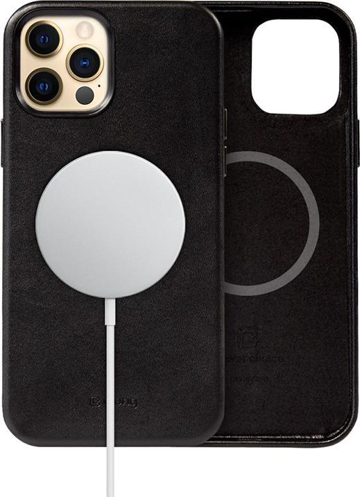 Actual product image Crong Essential Cover Magnetic - Leather Case for iPhone 12 Pro Max MagSafe (Black) (Apple iPhone 12 Pro Max)