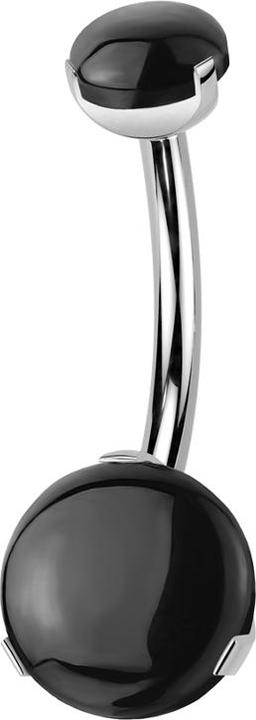 Produktbild Star Piercing Banane Innengewinde silber zwei Achat Steine gefasst (ohne Messing, Mineralisch, Titan)