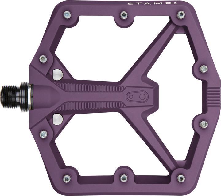 Actual product image Crankbrothers Pedal Stamp 1 large purple Gen 2