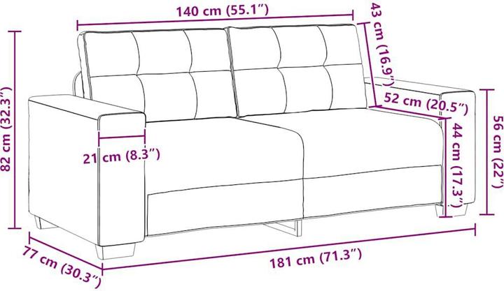 Produktbild vidaXL Zweiersofa (2-Sitzer)