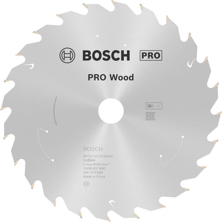 Productafbeelding Bosch Professional Zubehör Cirkelzaagblad Standaard voor hout, 173x1.5/1x20, 24 tanden
