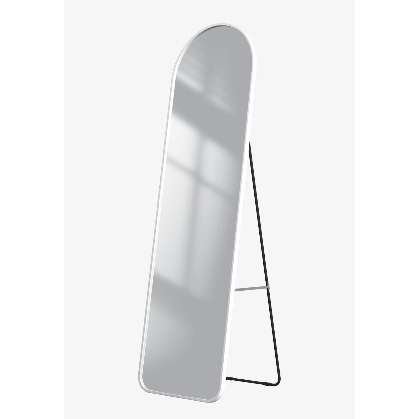 Emke, Spiegel, Bogen Standspiegel mit Rahmen aus Aluminium, 40*140cm, Weiss