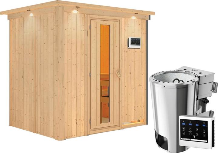 Immagine prodotto Karibu Ingresso anteriore della Sauna Benin, corona di fiori (Comando esterno Plug & Play da 3,6 KW)