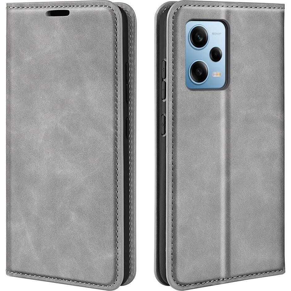 Cover-Discount Xiaomi Poco X5 Pro - Stand Flip Case Hülle grau (Xiaomi Redmi Note 12 Pro 5G, Xiaomi Poco X5 Pro), Smartp...