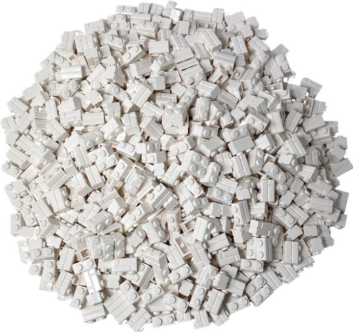 Immagine prodotto LEGO Mattoni da muratura 1x2 bianchi - 50 pezzi - Mattoni da muratura bianchi 98283 (98283, Accessori LEGO)