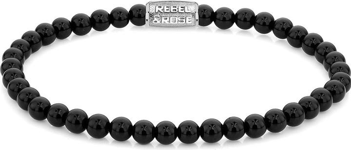 Immagine prodotto Rebel & Rose Bracciale in velluto nero RR-40107-S-M Unisex (17.50 cm, Acciaio inossidabile, Onice)