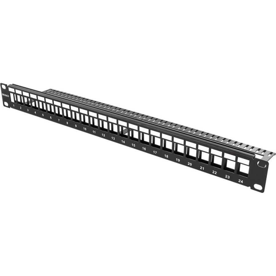 Deltaco PAN-113 patch panel 1U, Server Zubehör, Schwarz