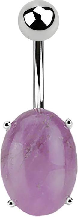 Immagine prodotto Star Piercing Banana in argento con pietra ametista ovale (senza ottone, Mnerale, Acciaio chirurgico 316L)