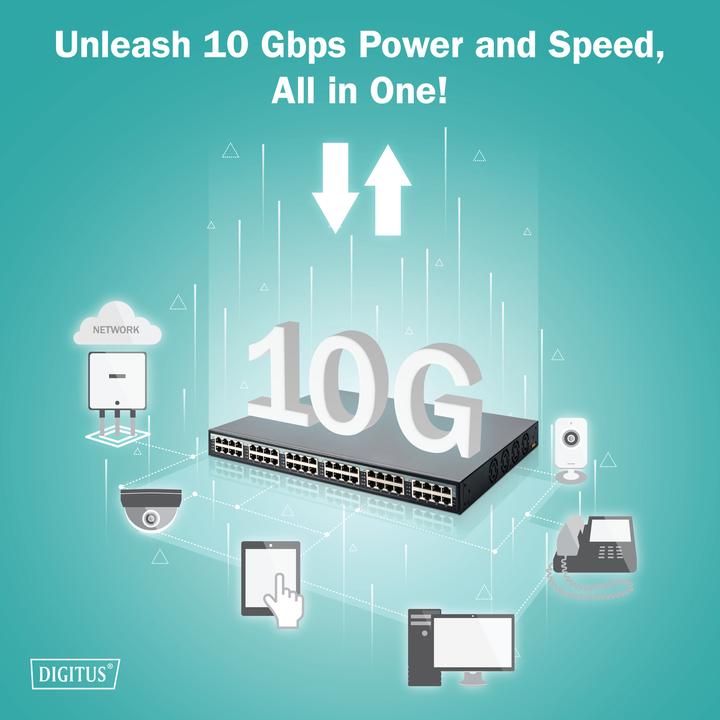 Actual product image Digitus 24 port gigabit PoE+ injector (802.3at (PoE+), 370 W)