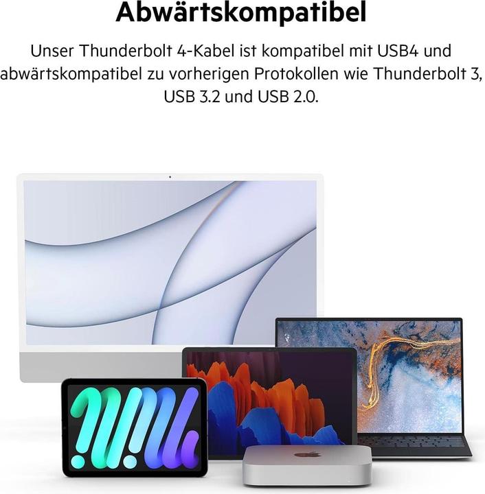 Produktbild Belkin USB C (Thunderbolt 4) – USB-C (Thunderbolt 4) (2 m, USB 4.0, 100 W)