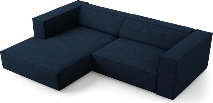 Actual product image Cosmopolitan Design Left Corner Sofa, "Arendal", 3 Seats, Royal Blue, 224x166x70 Made in Europe (Corner sofa)