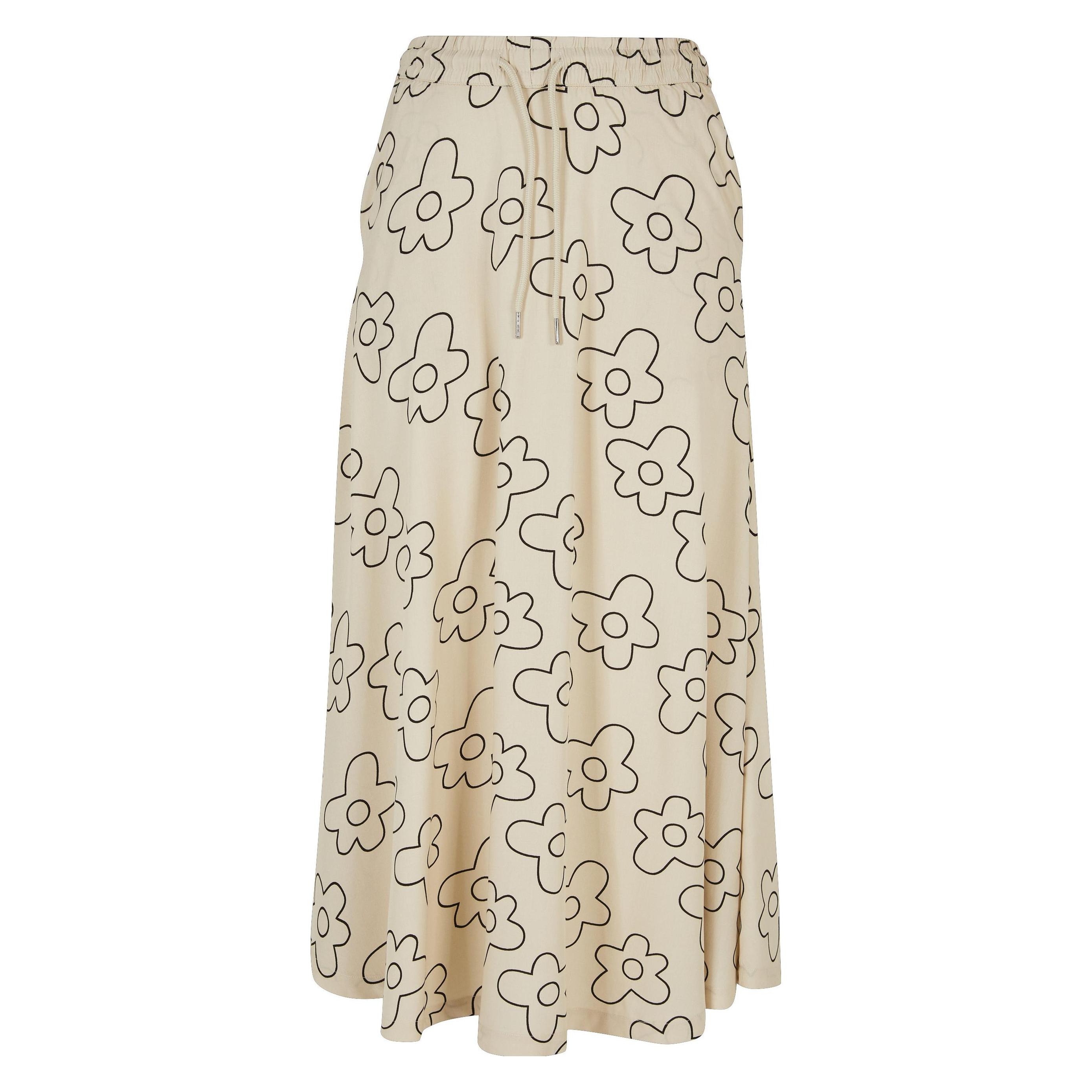 Urban Classics, Damen, Röcke, Halblanger Rock Aus Viskose, Damen, Beige, (S)