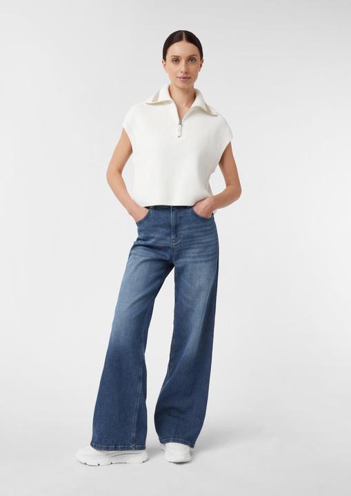 Produktbild Comma Strickjacke Pullunder mit Troyer-Kragen im Boxy Fit (40)