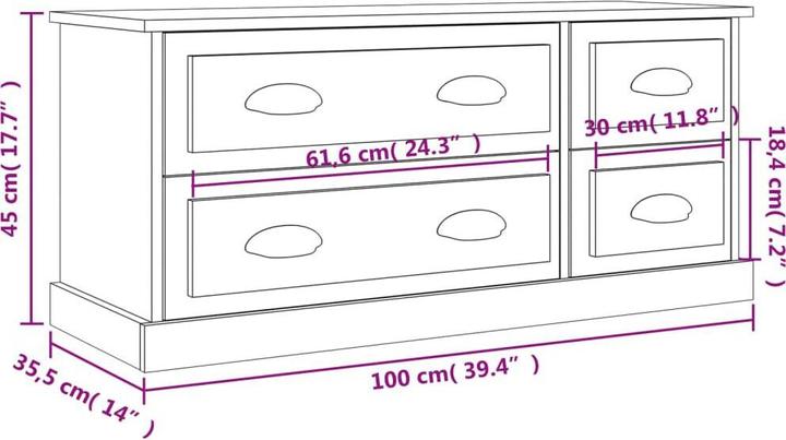 Produktbild vidaXL TV-Schrank (100 x 35.50 x 45 cm)