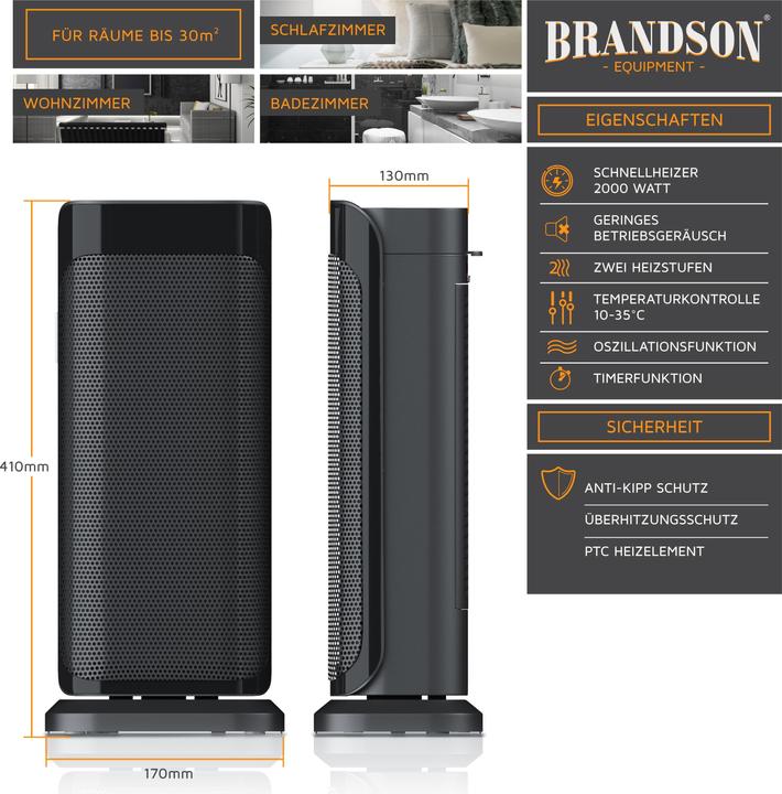 Immagine prodotto Brandson Riscaldatore a ventola (2000 W)