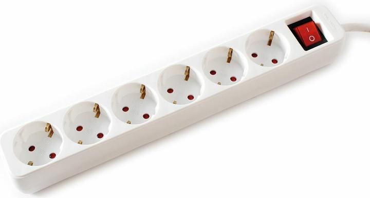 Produktbild Value 6-fach Steckdosenleiste mit Schalter, weiss, 1,5m (6x, CEE 7/3, 1.50 m)