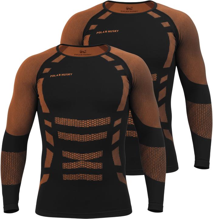 Produktbild Normani 2 x Thermooberteil Langarm Shirt Skiunterwäsche für Herren - 9874 (L, XL, L, XL)