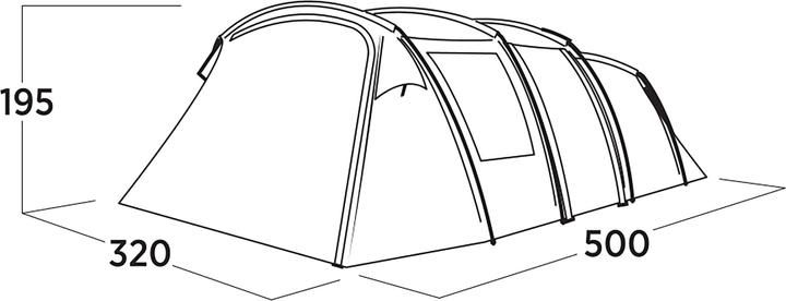 Produktbild Easy Camp Tunnelzelt Hamra 5 (grau, Modell 2025) (Tunnelzelt, 16.30 kg, 5 Personen)