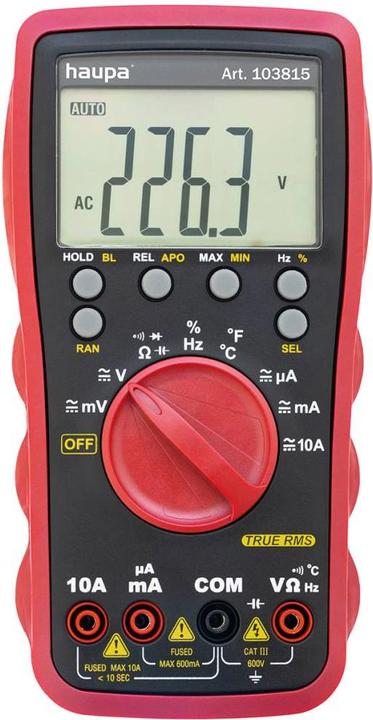 Image du produit Haupa Multimètre digi Multifonctions auto 60MOhm 103815 (Multimètre portable)