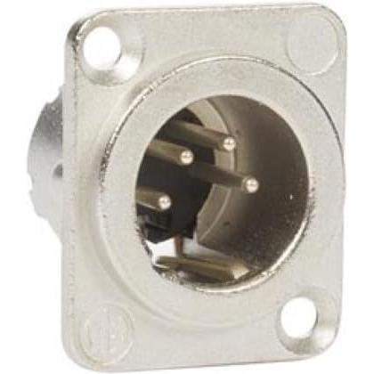 Neutrik - Connettore A Telaio A 4 Poli, Contatti Rivestiti In Argento, Alloggiamento In Metallo D, Cavo + Spina elettrica, Argento