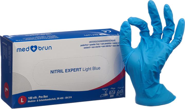 Image du produit MedBrun Nitrilhandschuhe Nitril Expert light blue (L)