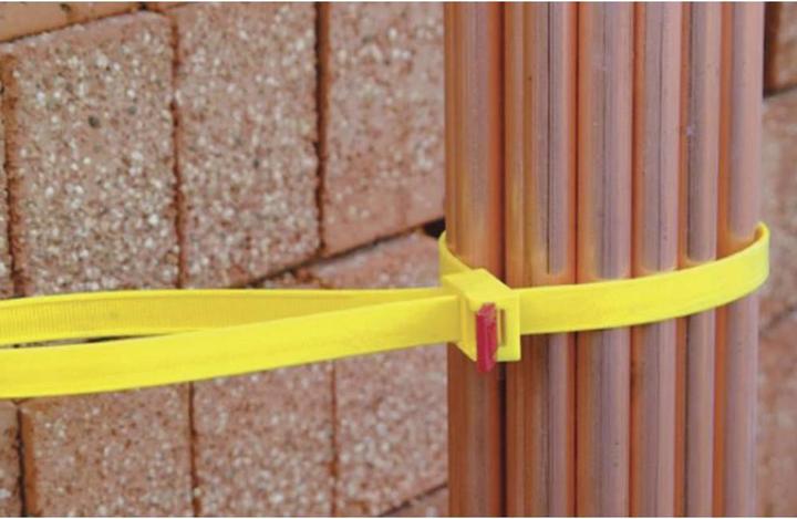 Productafbeelding HellermannTyton Kabelbinder SpeedyTie® (L x B) 750 mm x 13 mm SPEEDYTIE-PA66-YE-V1 Kleur: Geel, Rood 5 stuks. (Plastic kabelbinders, 750 mm, 5 Pcs.)