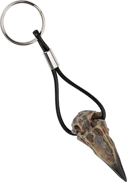 Actual product image Black Premium Raven Skull Keychain