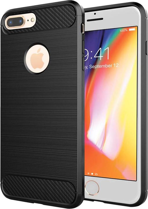 Produktbild Techsuit - Carbon Silicone - iPhone 8 Plus - Black (Apple iPhone 8 Plus)