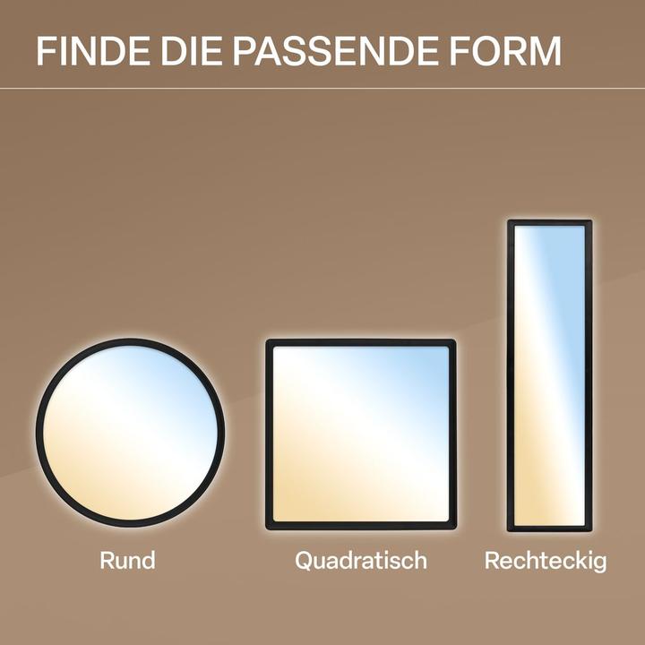 Actual product image B.K.Licht SHALLOW ultraflaches LED Panel, IP44, schwarz, 580x200 (3000 lm)