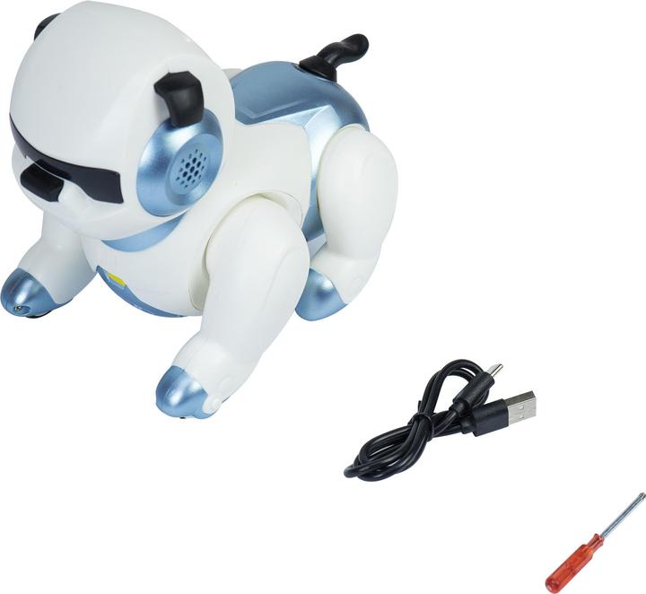 Produktbild PNI Interaktiver intelligenter Roboter Robo Dog, Sprachsteuerung, Touch-Tasten, weiss-blau, inklusive