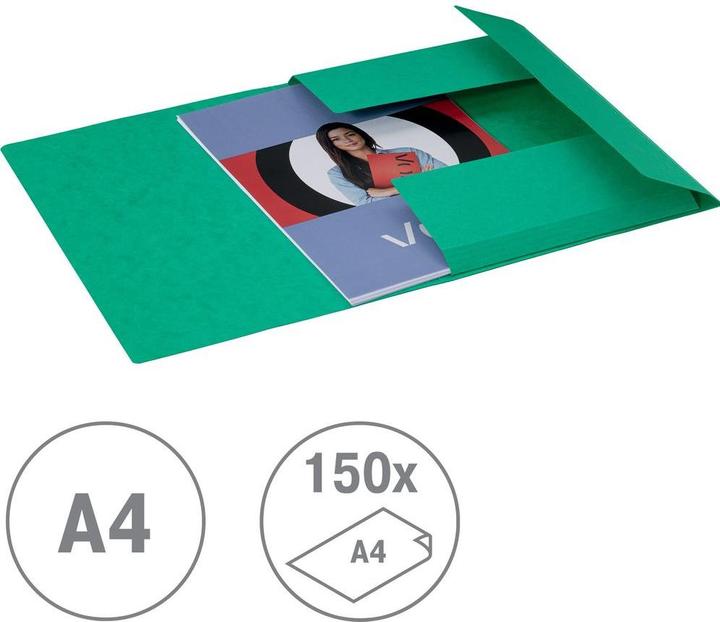 Produktbild von Gummibandmappe A4, Grün, 5 Stück (A4, 5x)