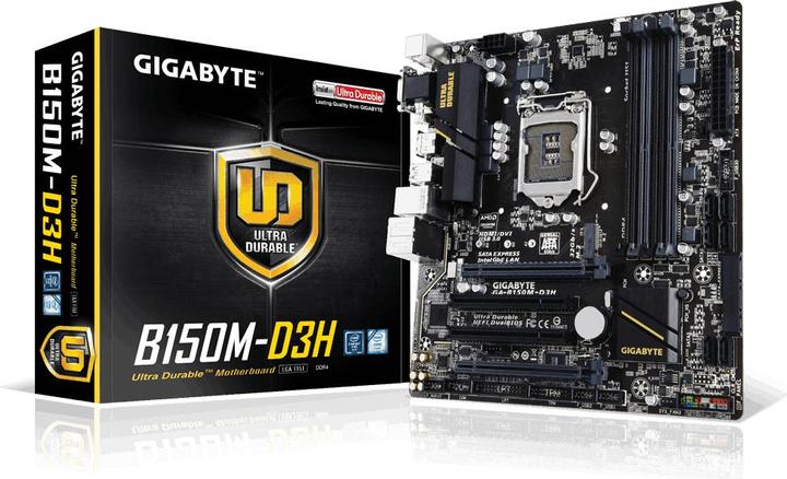 Produktbild Gigabyte Ga-B150m-D3h, Matx, Lga1151 (LGA 1151, Intel B150, mATX)