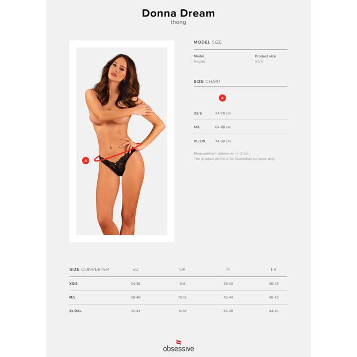 Image du produit Obsessive String en dentelle Donna Dream - Noir (XL, XXL)