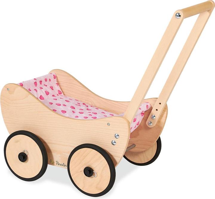 Pinolino Voiture de poupée "Trixi" avec literie Herzchen Rosa